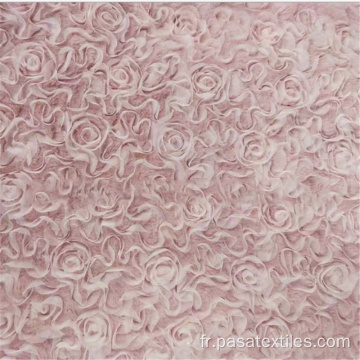 Tissu de mode de jouet de fleur de rose en trois dimensions brodé